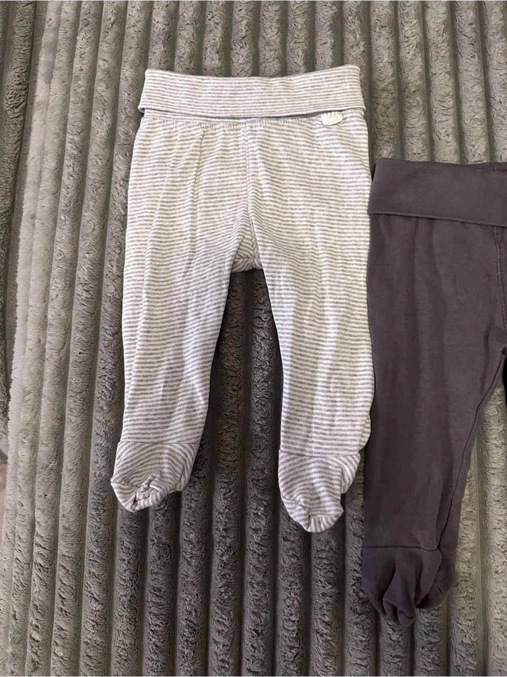 H&M Baby Footed Pants Bundle - Neutral Gray, Charcoal & Blush Pink